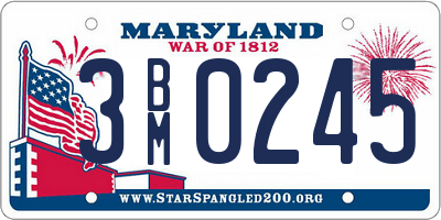 MD license plate 3BM0245