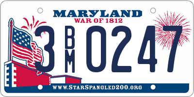 MD license plate 3BM0247