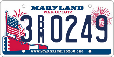 MD license plate 3BM0249