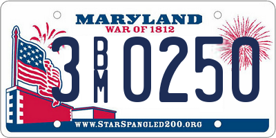MD license plate 3BM0250