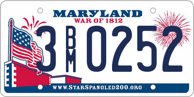 MD license plate 3BM0252