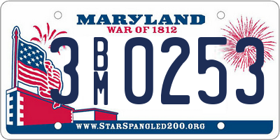 MD license plate 3BM0253