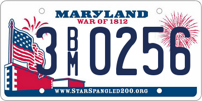 MD license plate 3BM0256