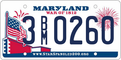MD license plate 3BM0260