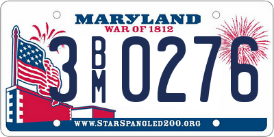 MD license plate 3BM0276