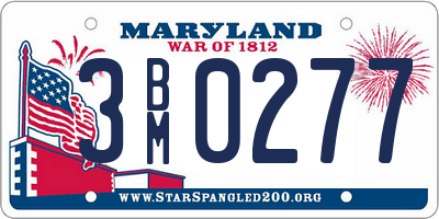 MD license plate 3BM0277