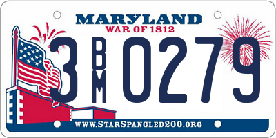 MD license plate 3BM0279