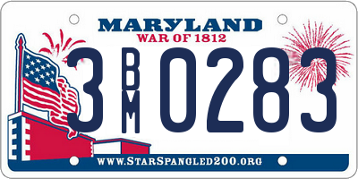 MD license plate 3BM0283