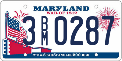 MD license plate 3BM0287