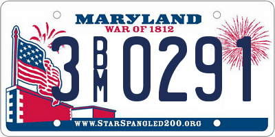 MD license plate 3BM0291