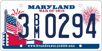 MD license plate 3BM0294