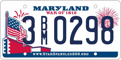 MD license plate 3BM0298