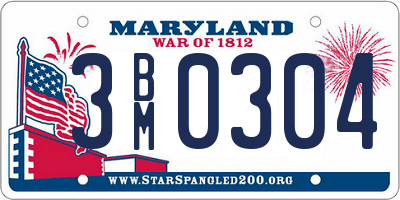 MD license plate 3BM0304