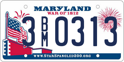 MD license plate 3BM0313