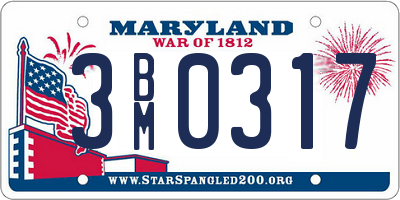 MD license plate 3BM0317