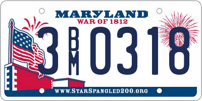 MD license plate 3BM0318