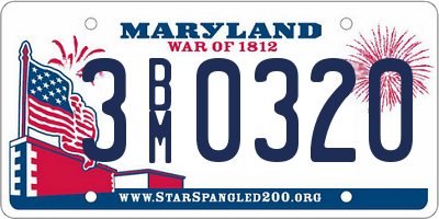 MD license plate 3BM0320