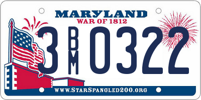 MD license plate 3BM0322