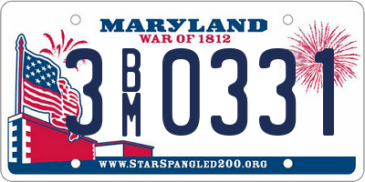 MD license plate 3BM0331