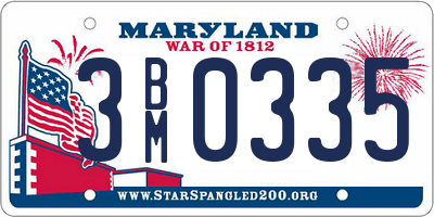 MD license plate 3BM0335