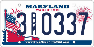 MD license plate 3BM0337