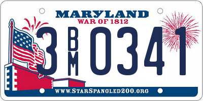 MD license plate 3BM0341