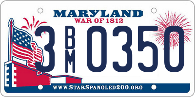 MD license plate 3BM0350