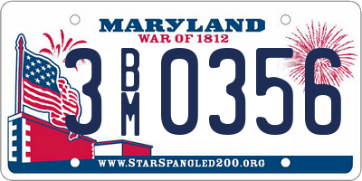 MD license plate 3BM0356