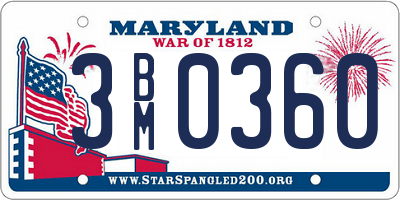MD license plate 3BM0360