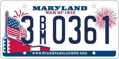 MD license plate 3BM0361