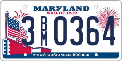 MD license plate 3BM0364