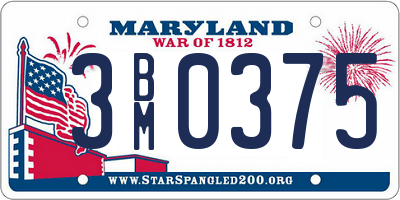 MD license plate 3BM0375