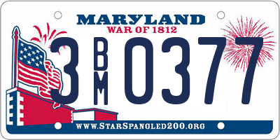 MD license plate 3BM0377