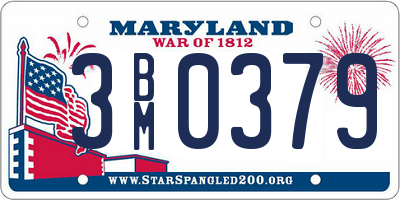 MD license plate 3BM0379