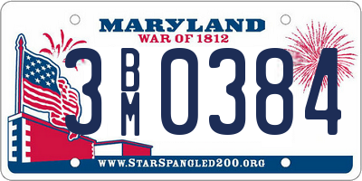 MD license plate 3BM0384