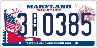MD license plate 3BM0385