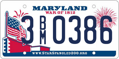 MD license plate 3BM0386