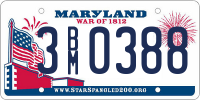 MD license plate 3BM0388