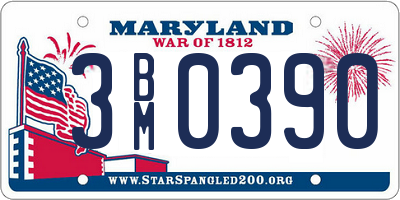 MD license plate 3BM0390