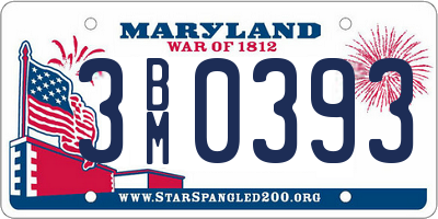 MD license plate 3BM0393