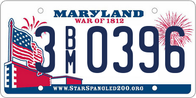 MD license plate 3BM0396