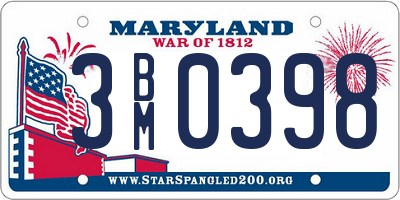 MD license plate 3BM0398