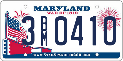 MD license plate 3BM0410
