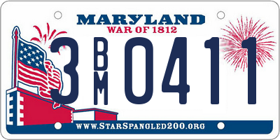 MD license plate 3BM0411