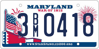 MD license plate 3BM0418