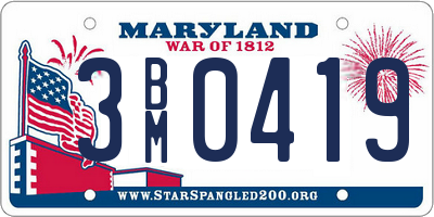 MD license plate 3BM0419