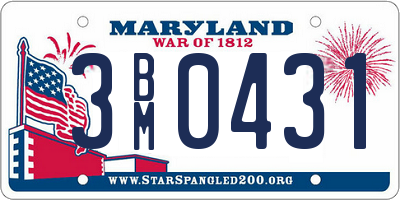 MD license plate 3BM0431