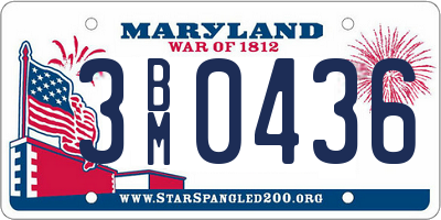 MD license plate 3BM0436