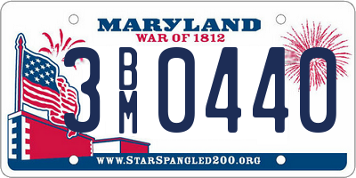 MD license plate 3BM0440