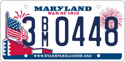 MD license plate 3BM0448